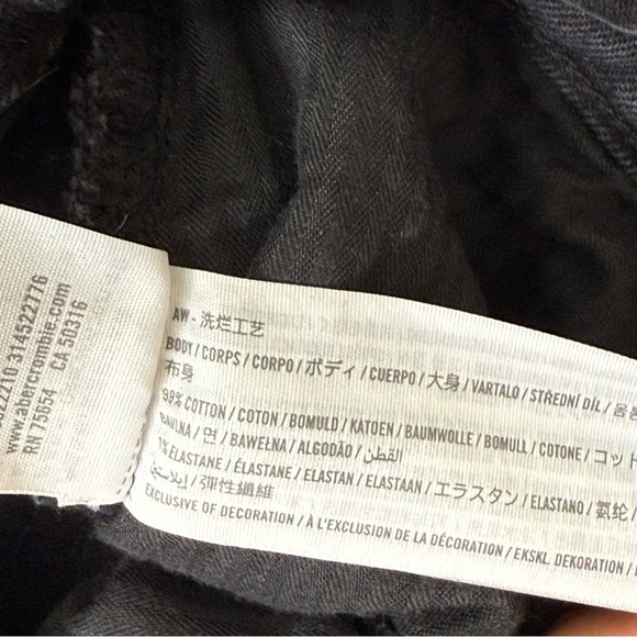 Abercrombie & Fitch The 90s Straight Leg Ultra high Rise Jeans 26 Black - Picture 7 of 12